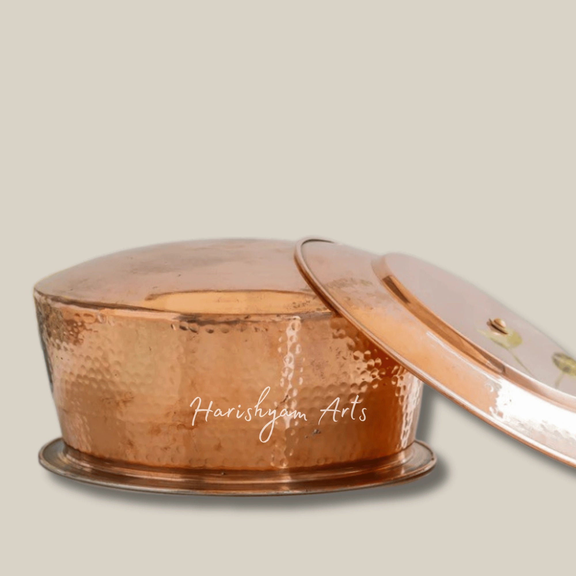 Artisan Crafted Pure Copper Handi with Lid and Food Safe Tin Lining