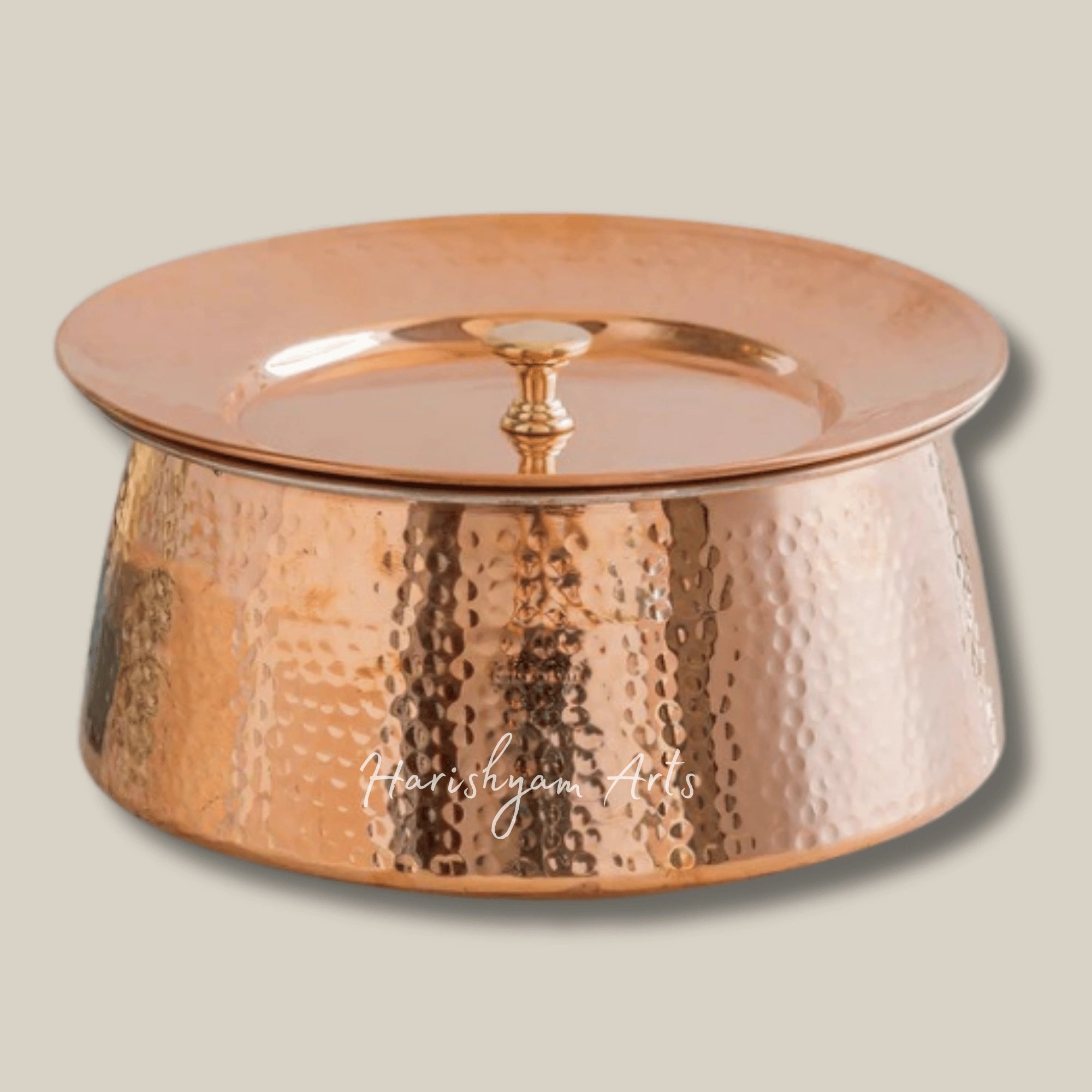 Artisan Crafted Pure Copper Handi with Lid and Food Safe Tin Lining