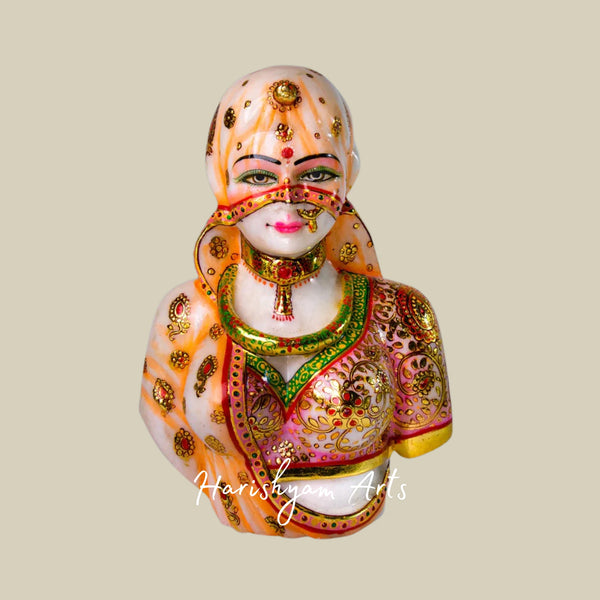 Bani Thani Marble Bust Rajasthani Handicraft Figurine