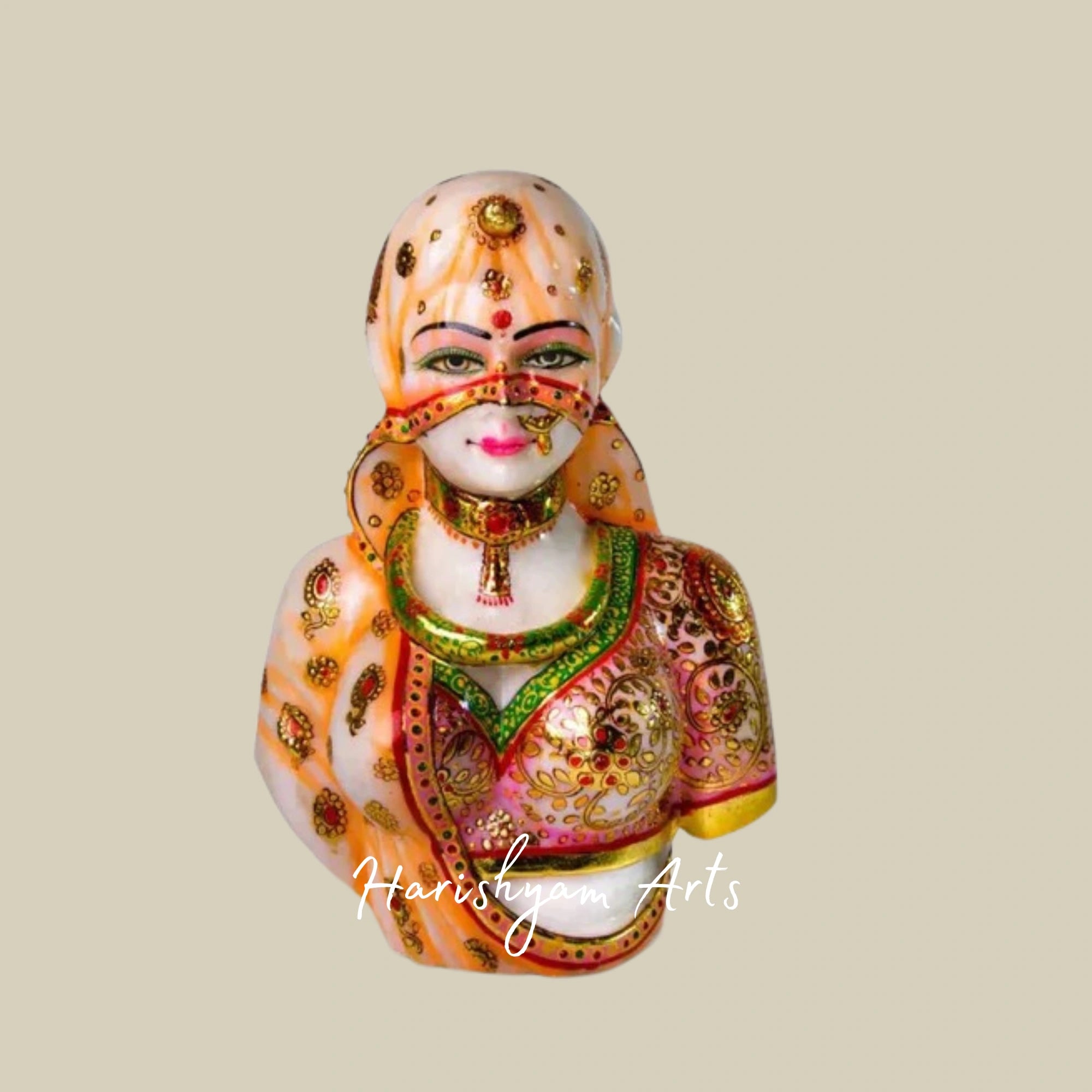 Bani Thani Marble Bust Rajasthani Handicraft Figurine