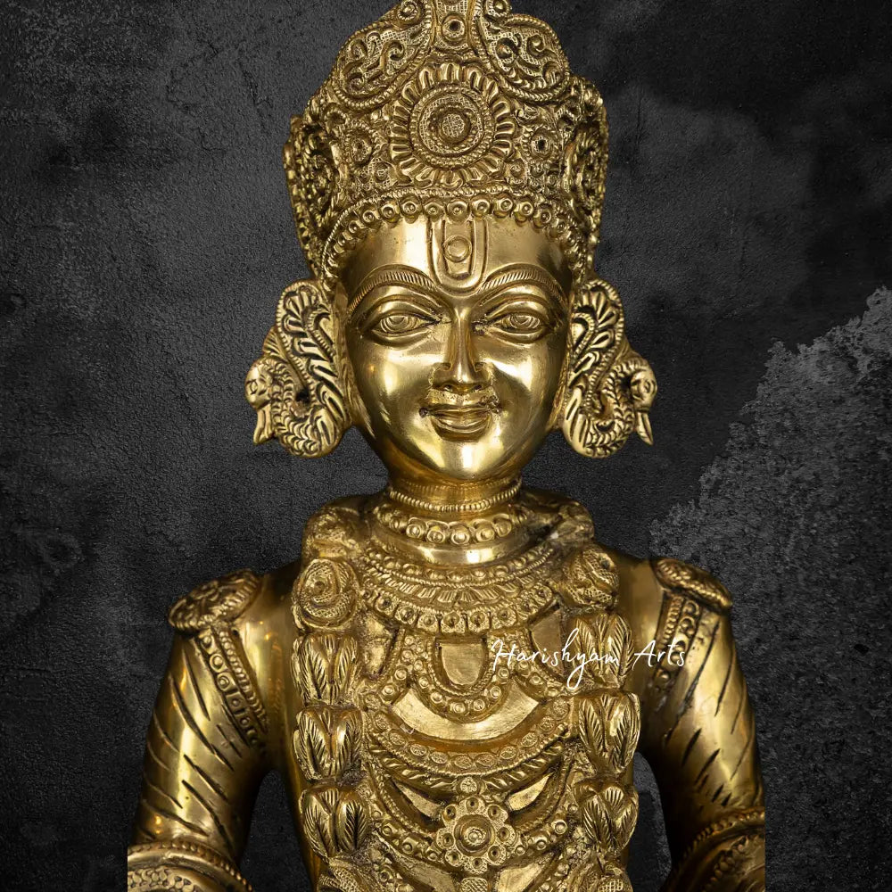 Swaminarayan and Gunatitanand Swami Brass Statue 29"