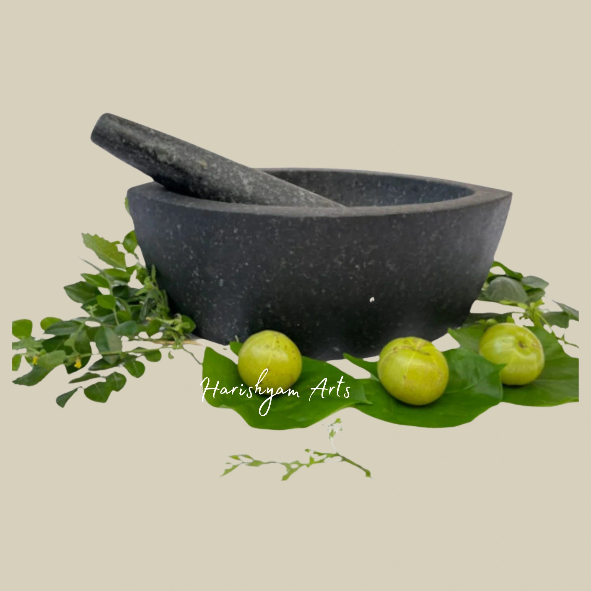 Boat-Shaped Large Stone Mortar & Pestle