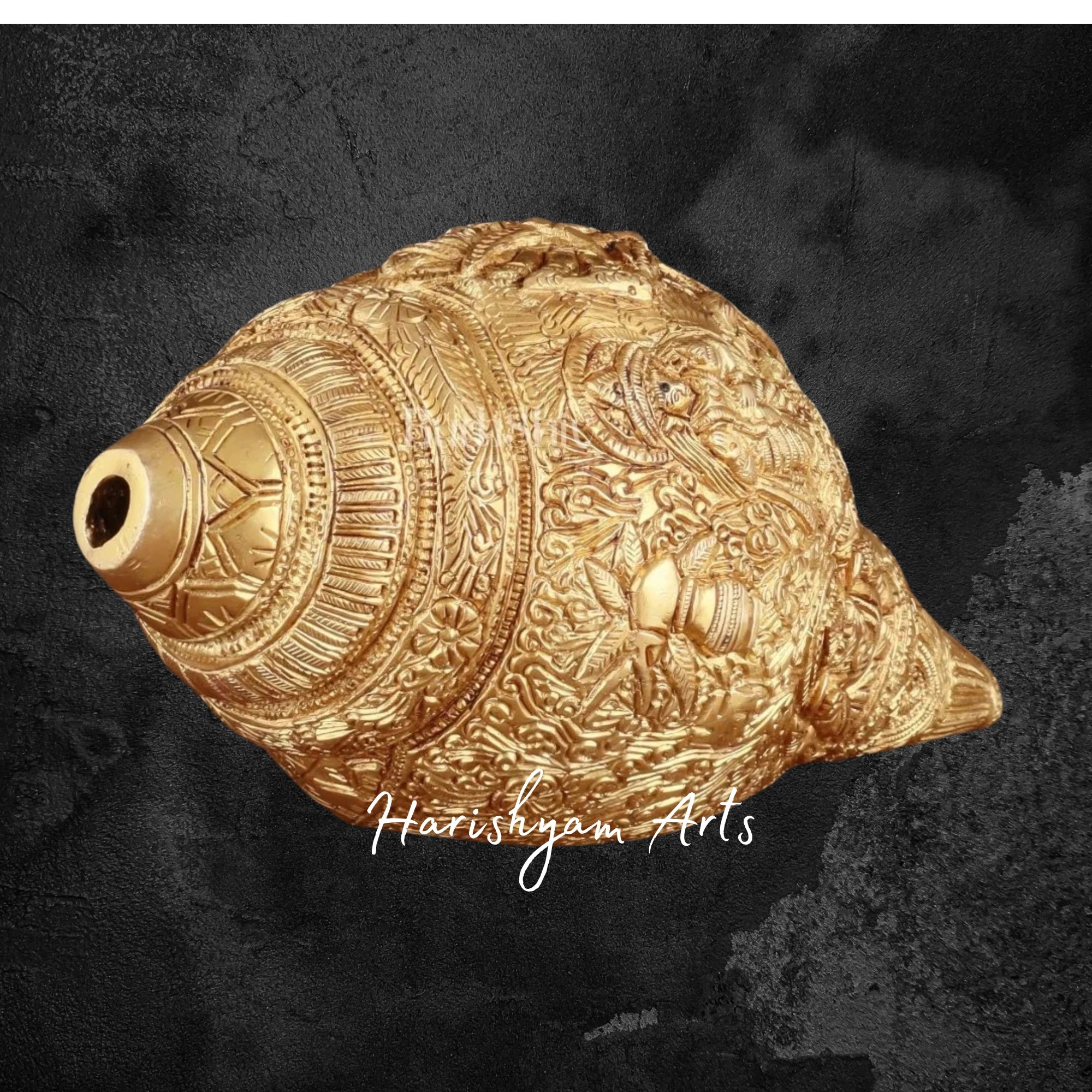 Brass Durga Darbar Shankh with Divine Goddess Carvings