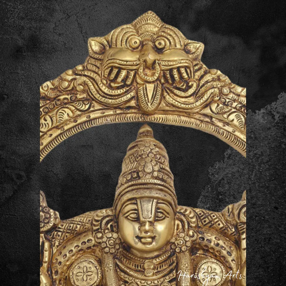 Brass Idol of Tirupati Balaji Venkateshwar (19.5 Inches)