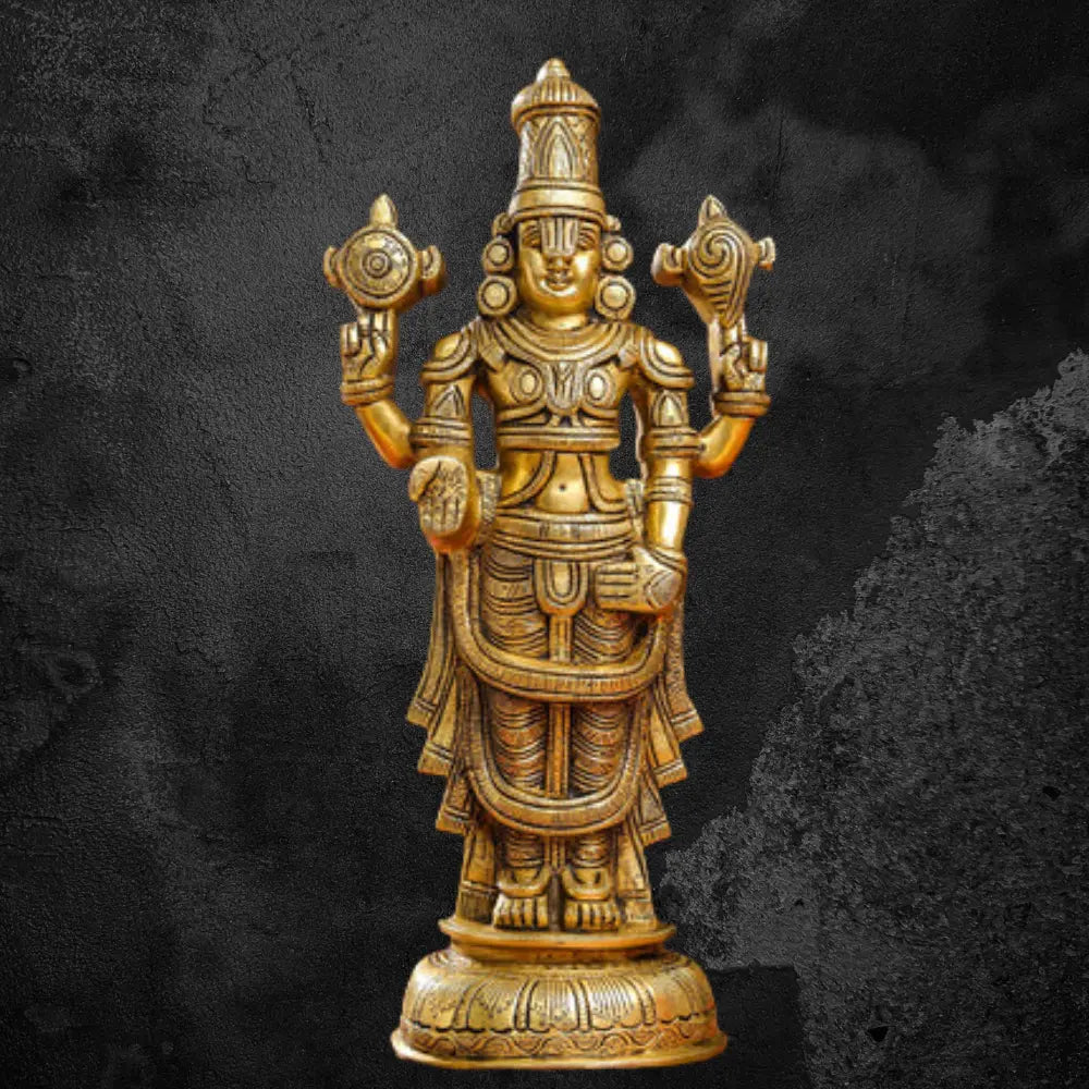 Brass Superfine Lord Tirupati Balaji Sculpture 17"