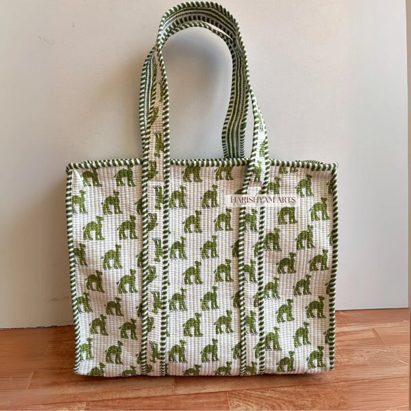 Camel Trails Quilted Tote Bag