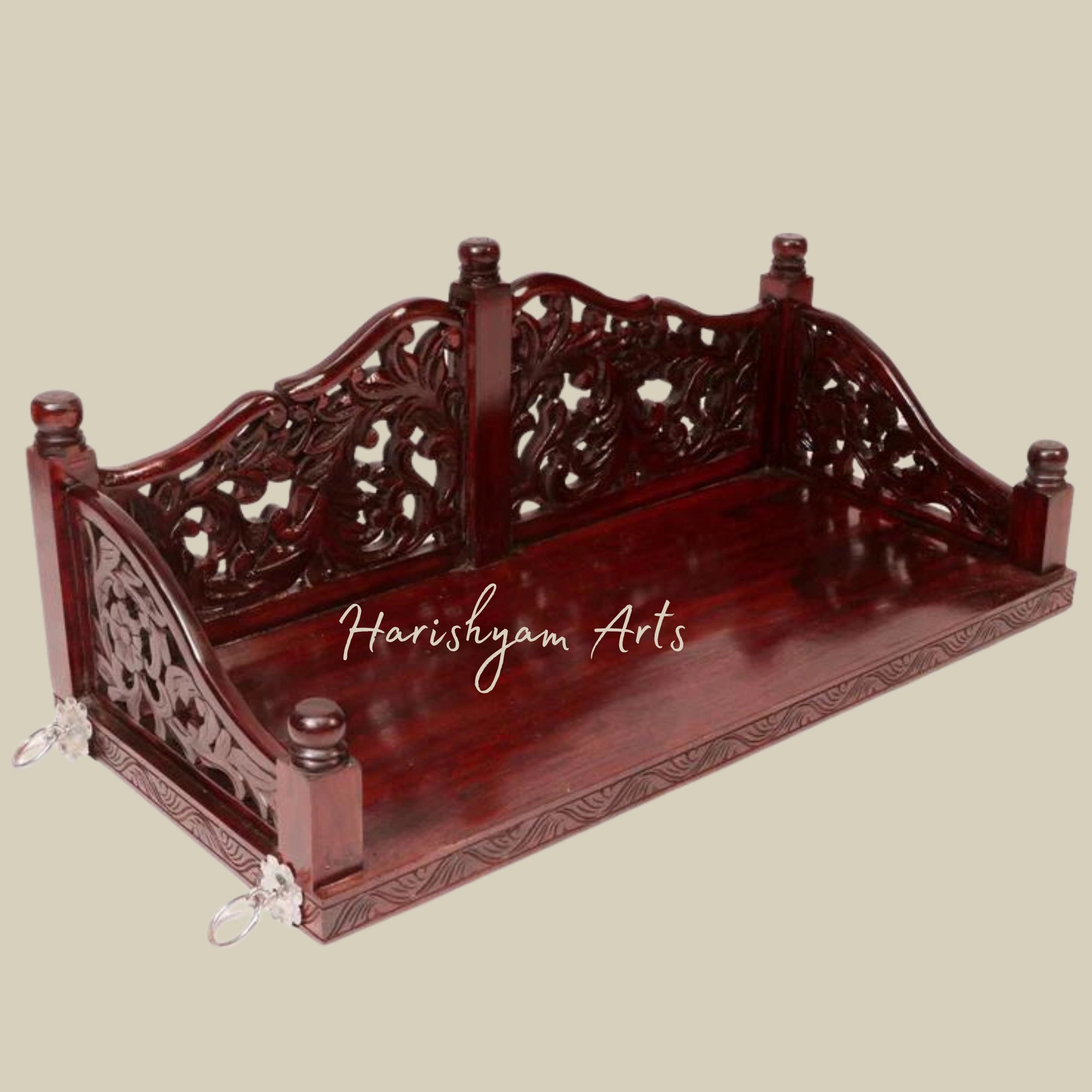 Carved Wooden Jhula Seat for Living Room3
