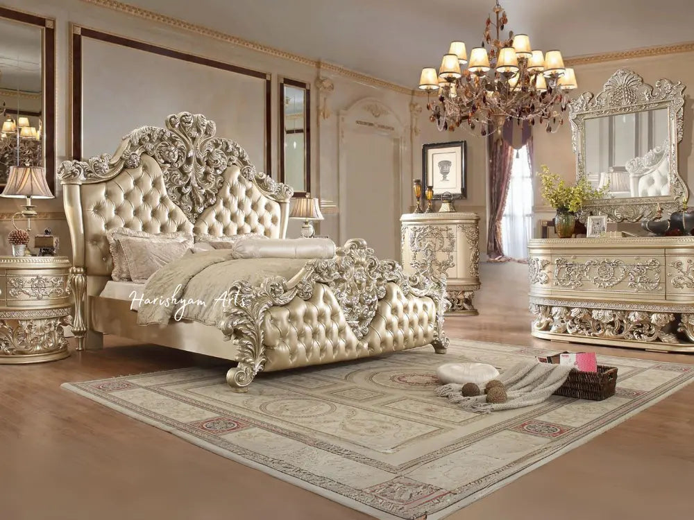 Champagne Elegance 3 Piece King Bedroom Set