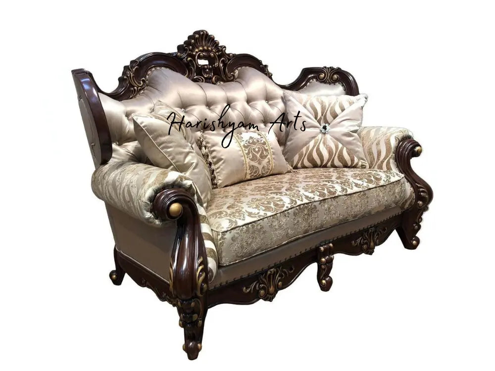 Cherrywood Finish 2-Piece Loveseat Sofa Set