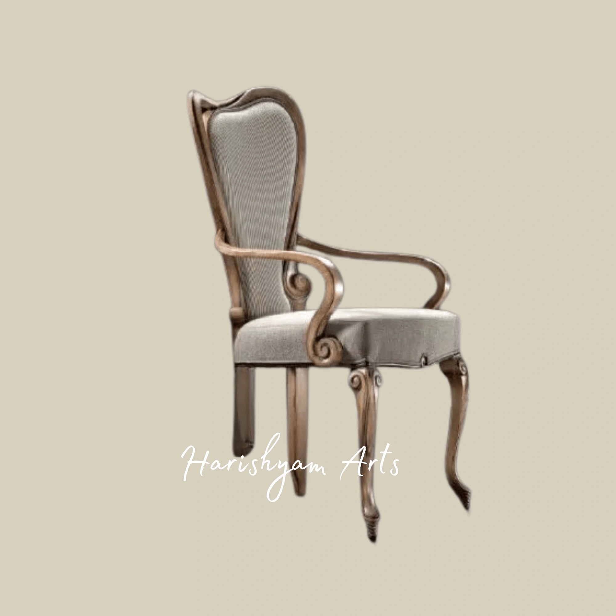 Classic Aristocrat Dining Chair in Ornate Wood and Upholstery