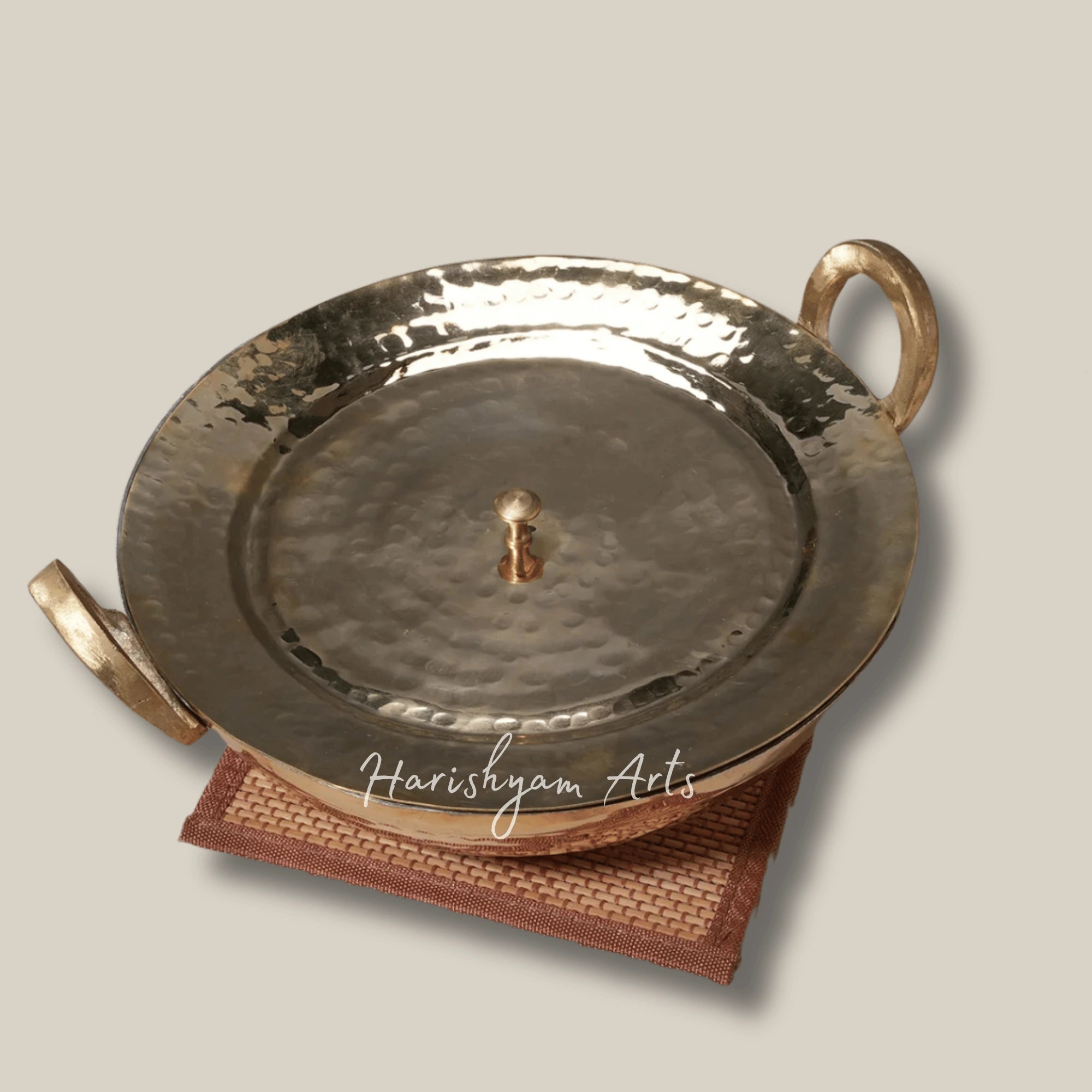 Classic Brass Kadhai with Flat Base for Deep Frying