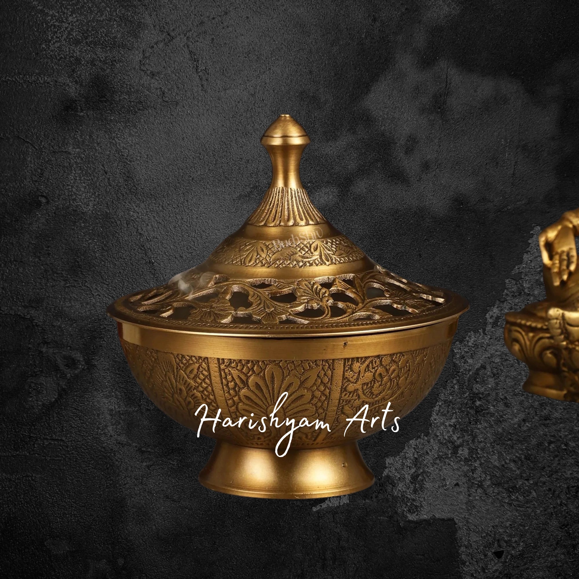 Classic Brass Loban Daan Incense Burner for Meditation and Rituals