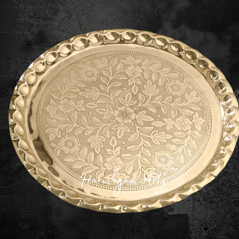 Classic Brass Pital Puja Thali for Traditional Worship Ceremonies