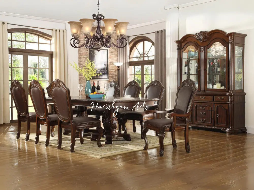 Classic Cherry Rectangular Double Pedestal Dining Room Set