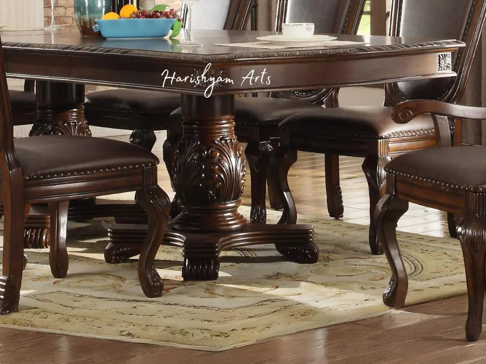 Classic Cherry Rectangular Double Pedestal Dining Room Set