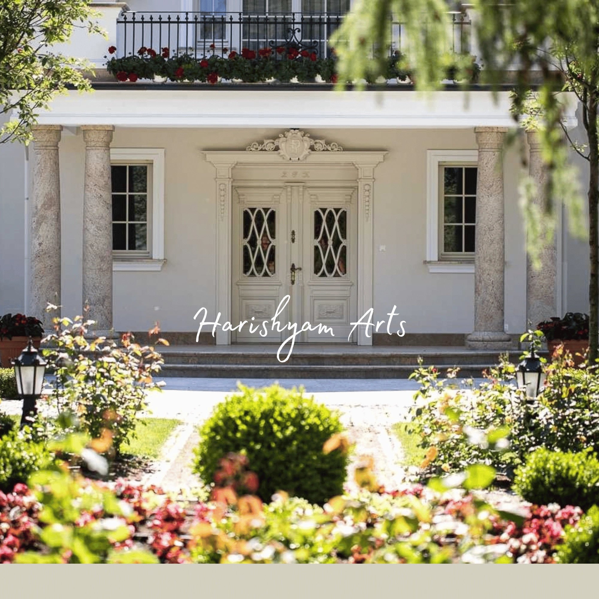 Classic European Ivory Double Door – Ornate Designer Entrance with Antique Finish