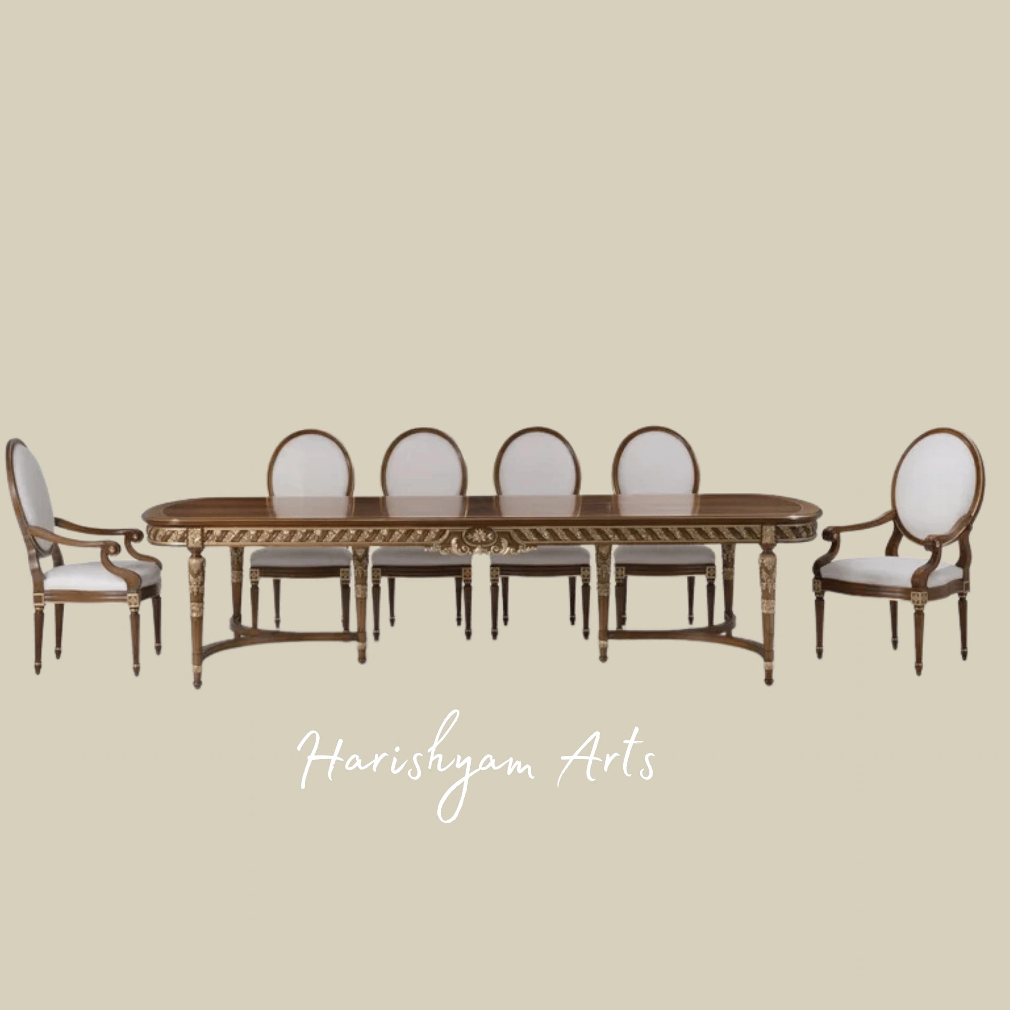 Classic French Oval Back Armchair with Carved Wooden Frame and Upholstered Seat