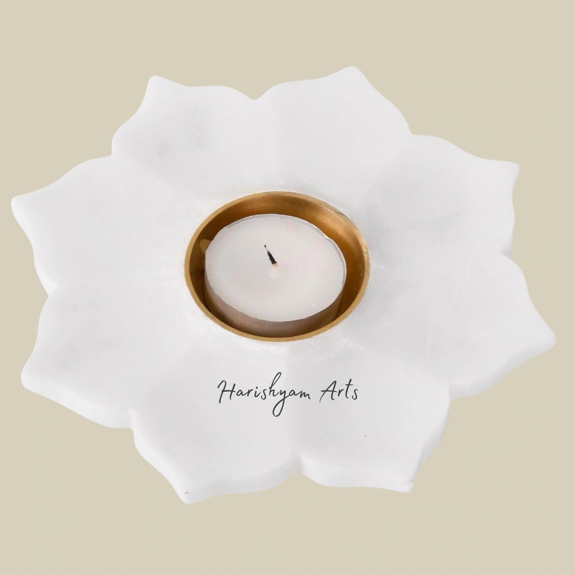 Classic Marble and Brass Oil Diya Lamp1