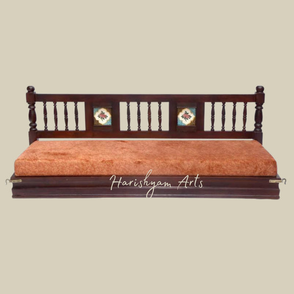 Classic Southern Tile Handcrafted Wooden Swing for Home