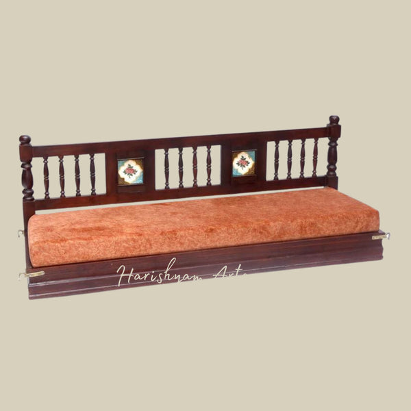 Classic Southern Tile Handcrafted Wooden Swing for Home