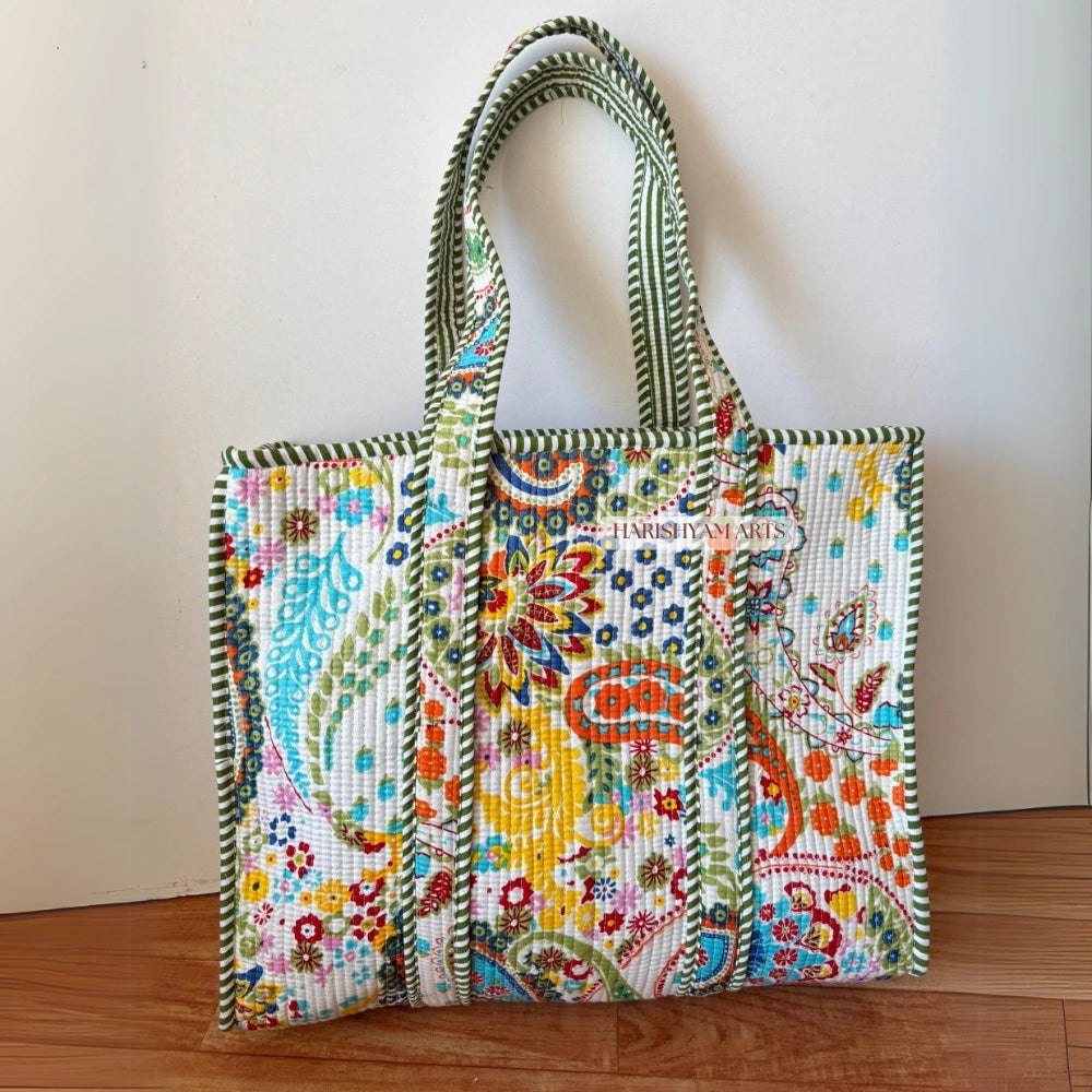 Color Carnival Quilted Tote BagFloral Muse Quilted Tote Bag