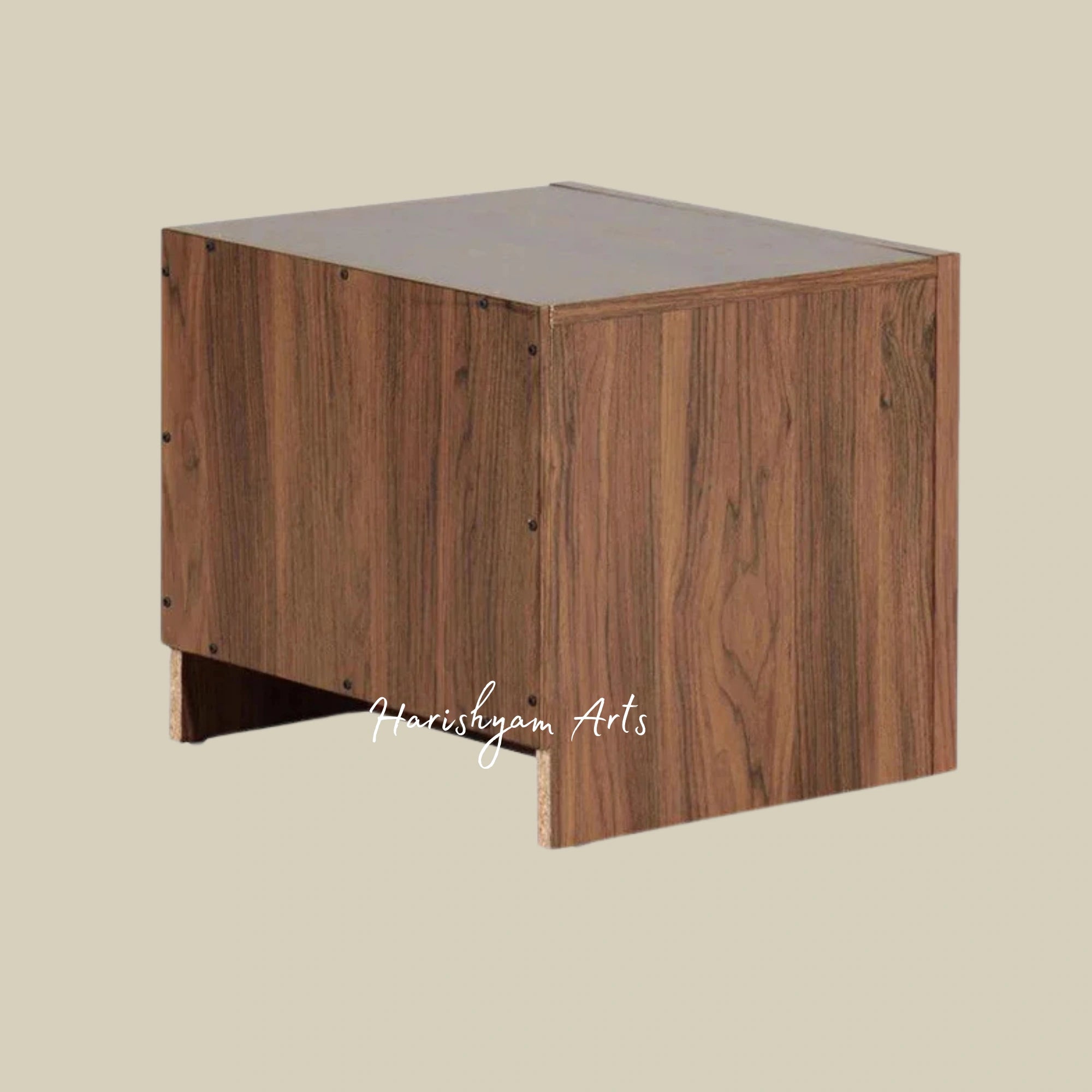 Columbia Walnut Finish Bedside Table with Drawer