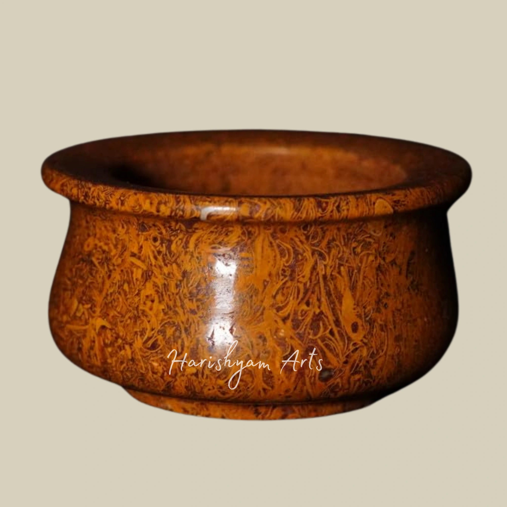 Compact Habur Stone Bowl Handmade Traditional Desert Cooking Pot 200ml