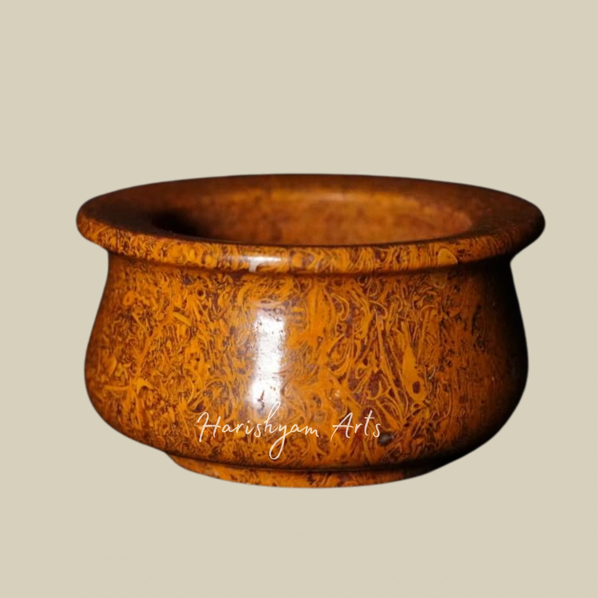 Compact Habur Stone Bowl Handmade Traditional Desert Cooking Pot 200ml