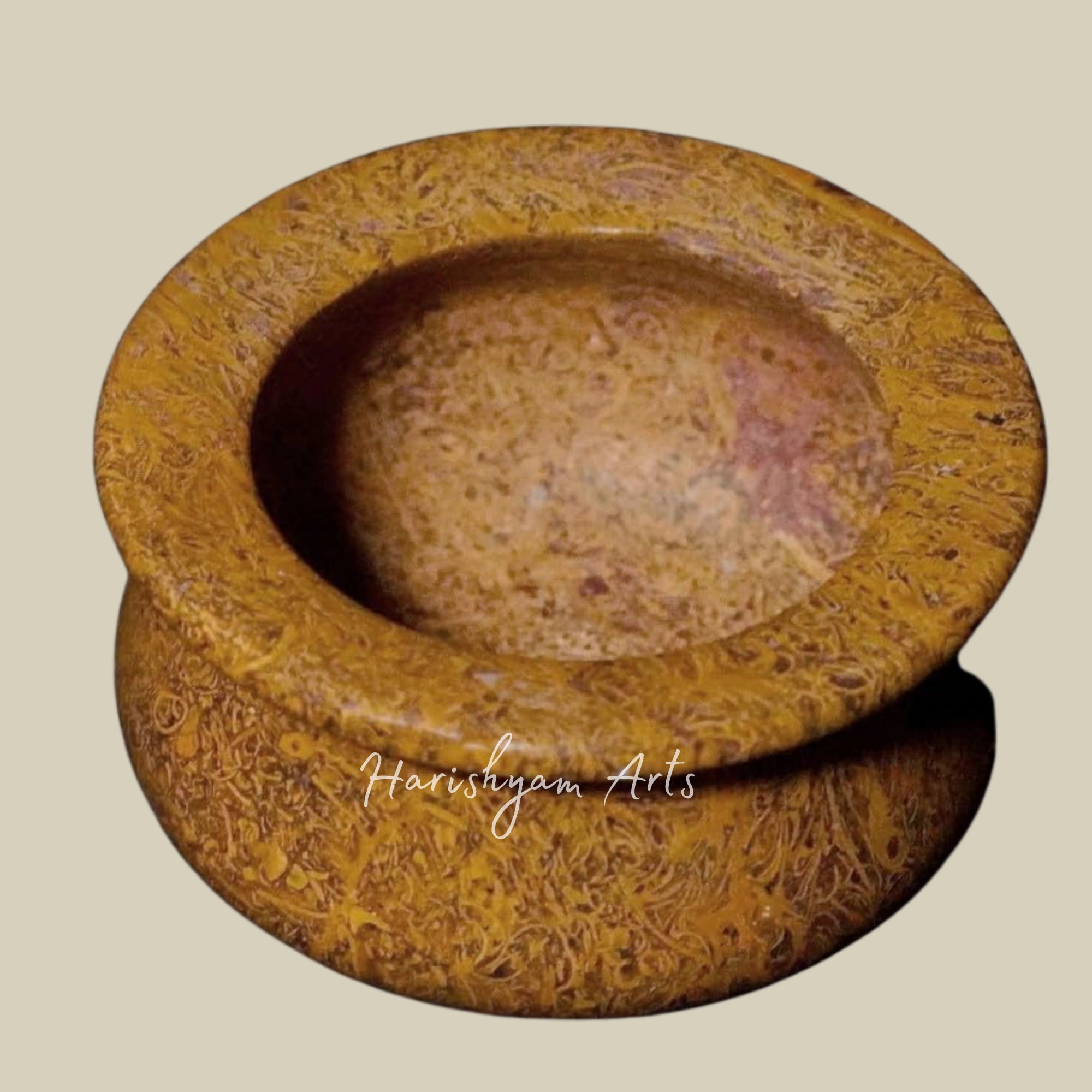 Compact Habur Stone Bowl Handmade Traditional Desert Cooking Pot 200ml