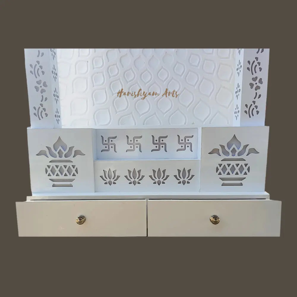 100" Corian Mandir Design with Lighted Om Panel