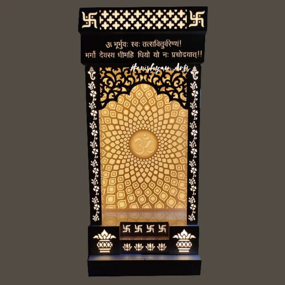 100" Corian Mandir Design with Lighted Om Panel
