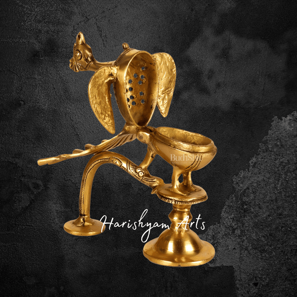 Decorative Brass Peacock Incense Burner for Home Temple