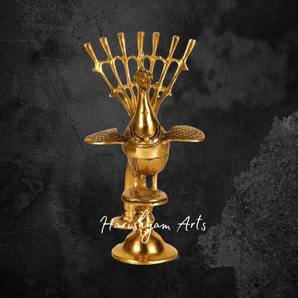 Decorative Brass Peacock Incense Burner for Home Temple