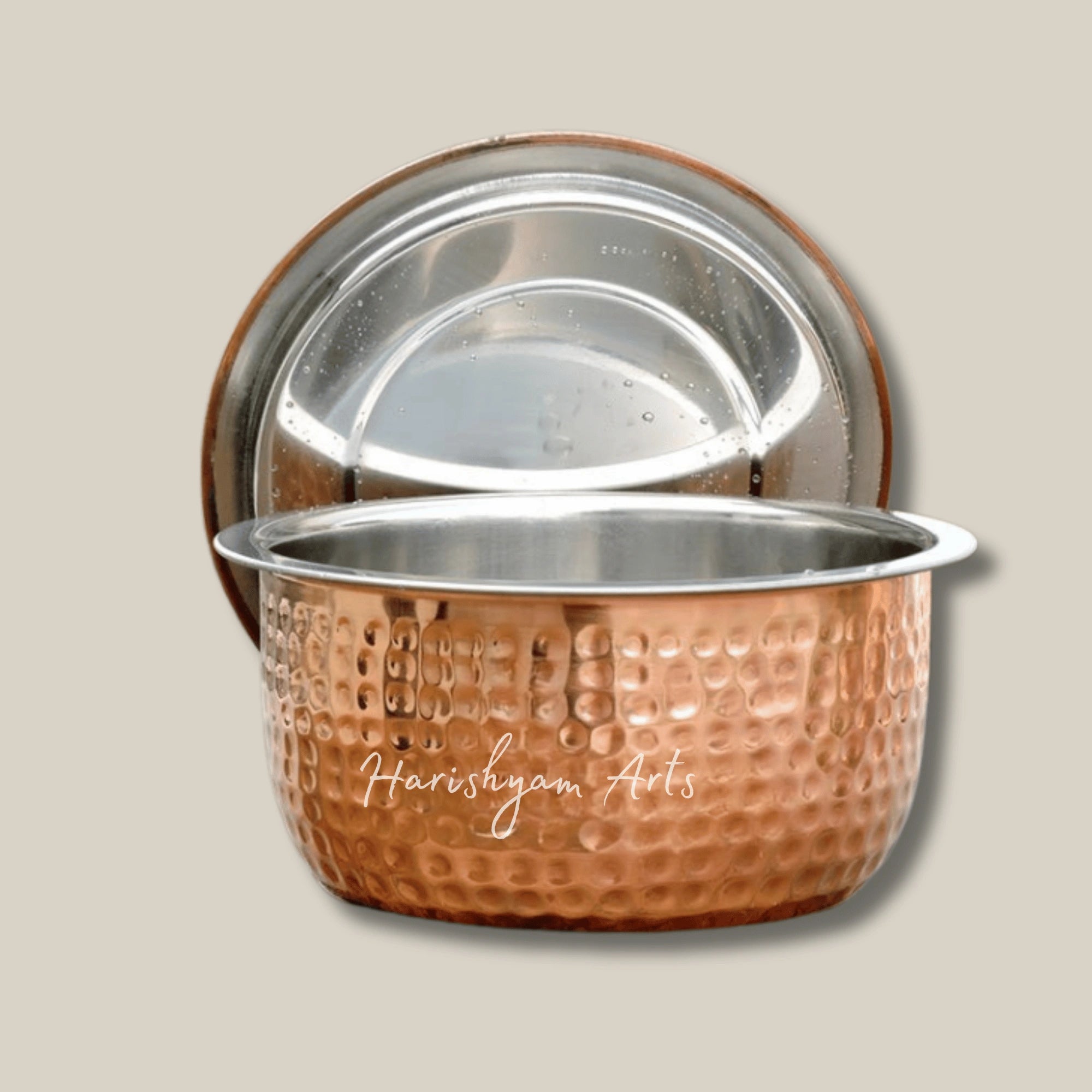 Dual Layer Casserole Pot with Pure Copper and Stainless Steel for Elegant Serving