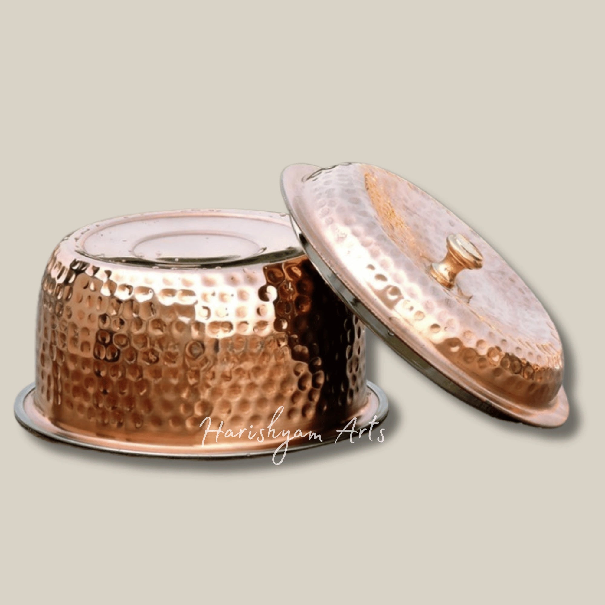 Dual Layer Casserole Pot with Pure Copper and Stainless Steel for Elegant Serving