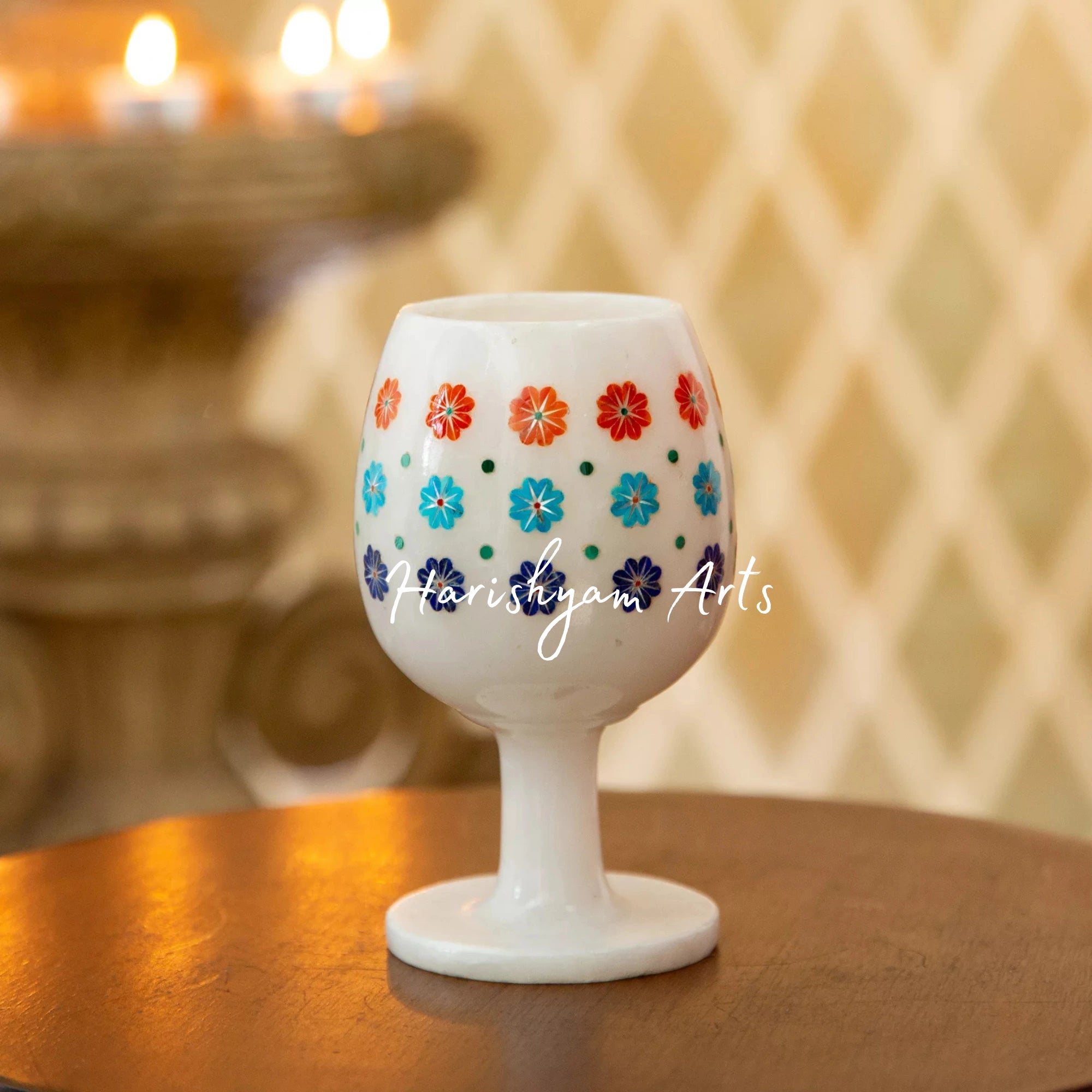 Elegant Goblet with Floral Design Perfect for Home and Gifting