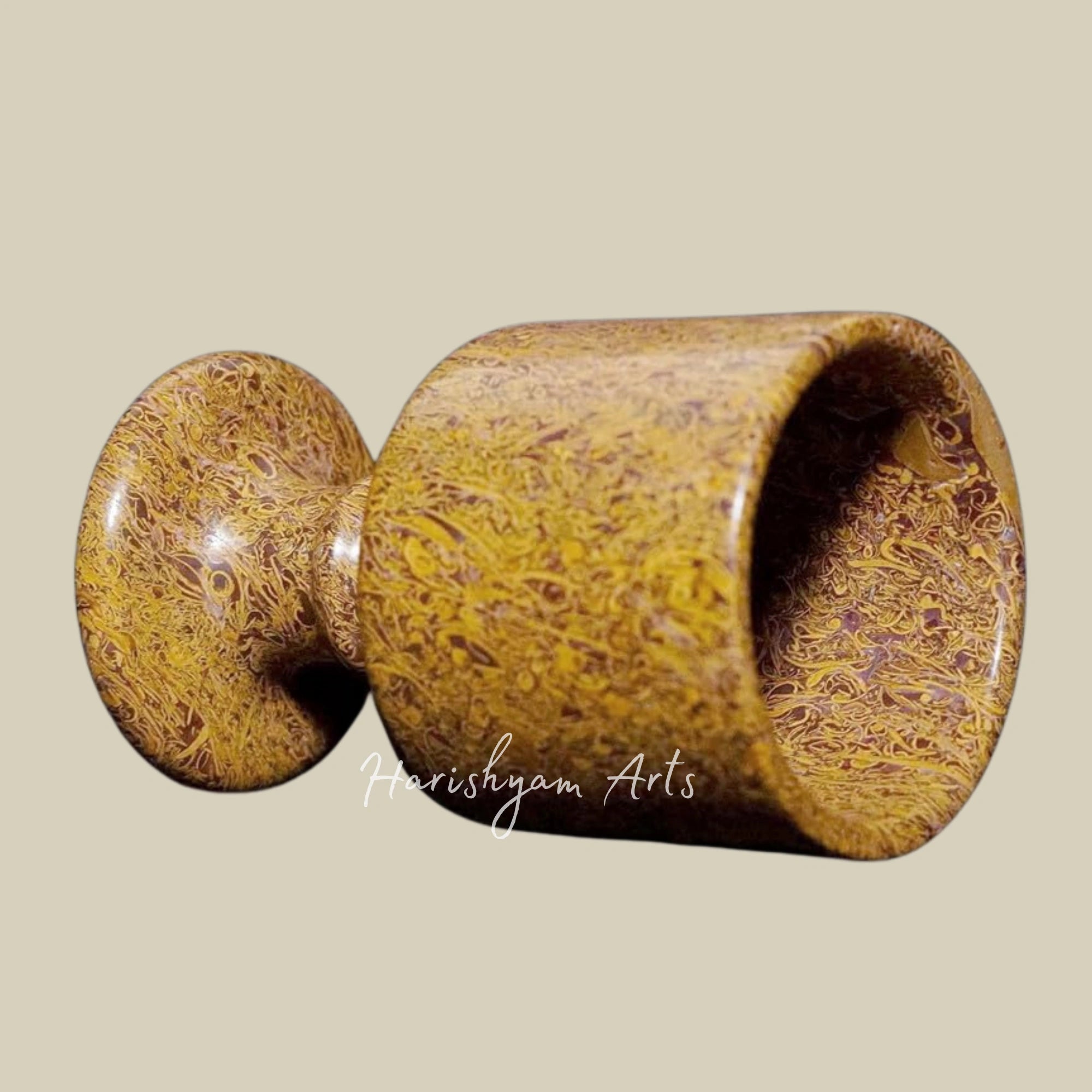 Elegant Habur Stone Stemware Collection Traditional Desert Rock Wine Serving Glass 300ml Single Piece