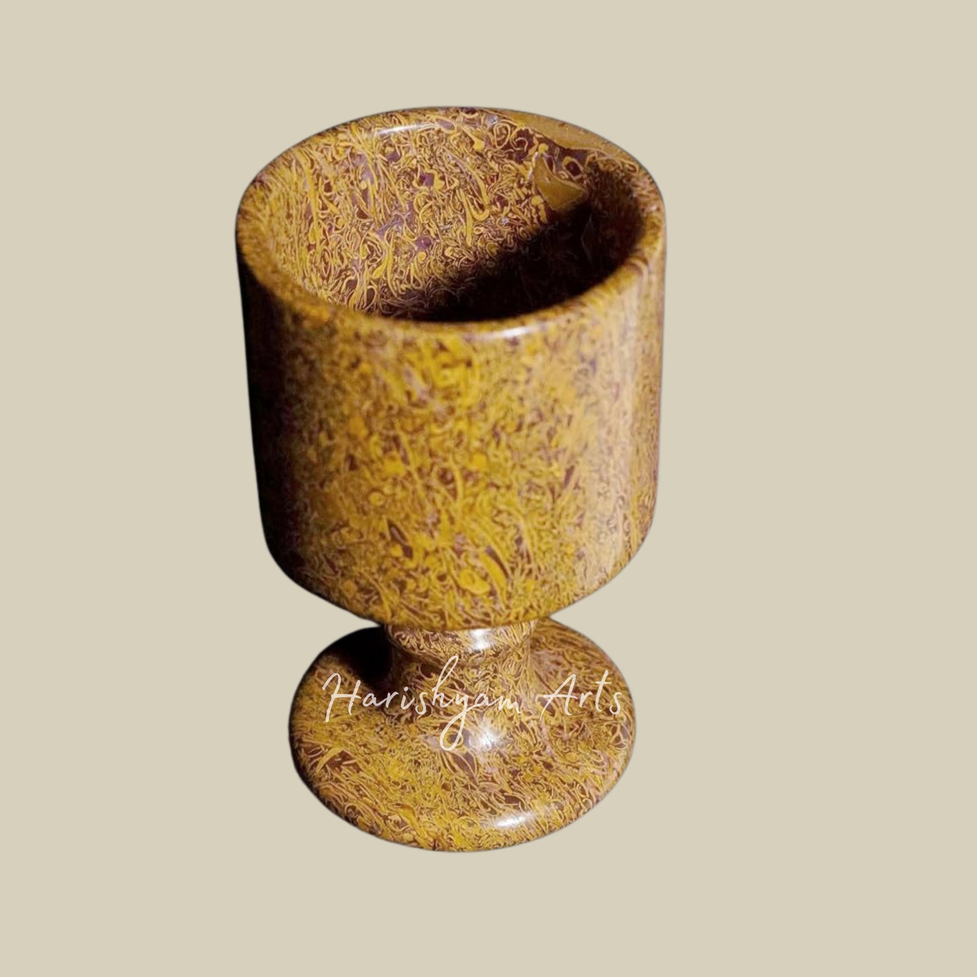 Elegant Habur Stone Stemware Collection Traditional Desert Rock Wine Serving Glass 300ml Single Piece