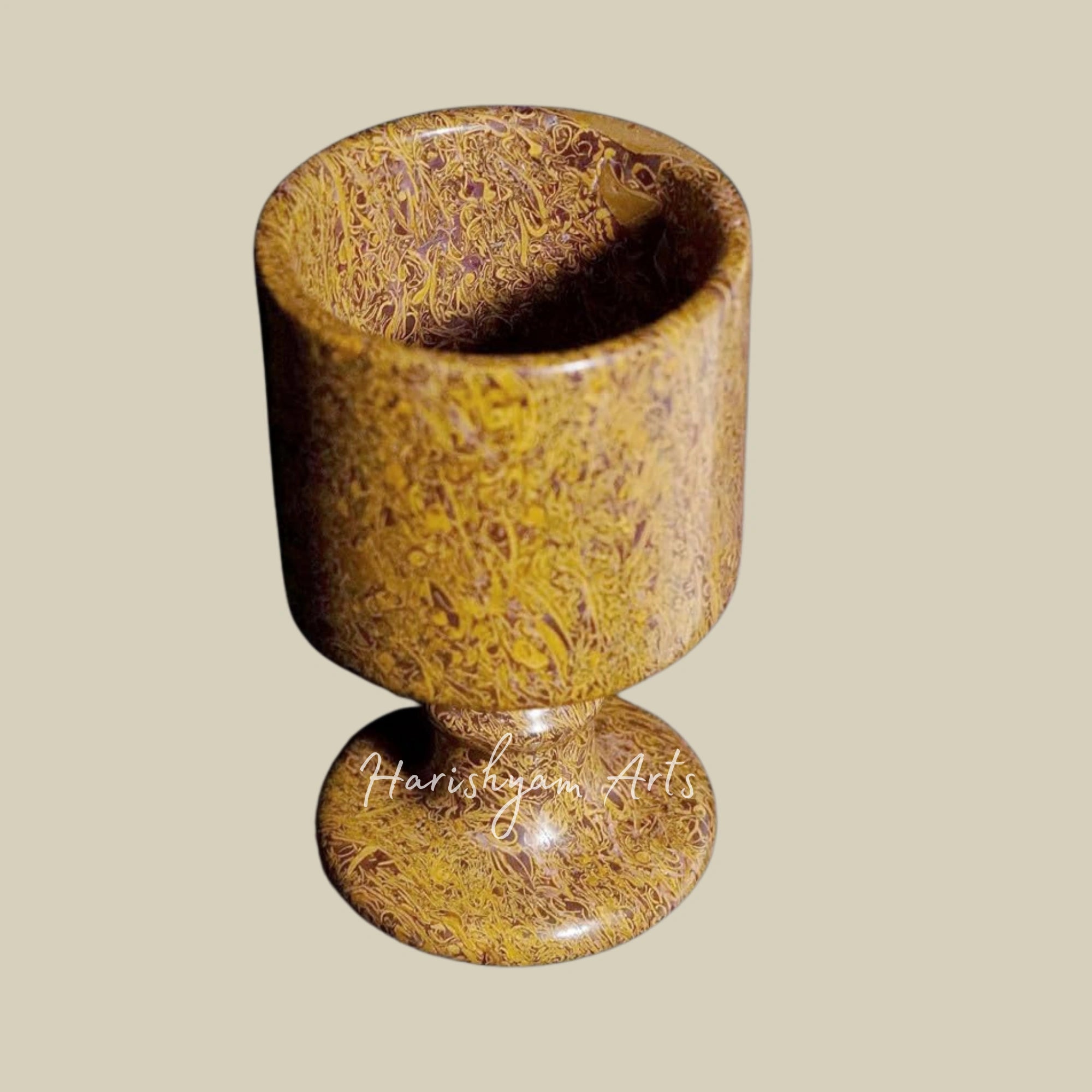 Elegant Habur Stone Stemware Collection Traditional Desert Rock Wine Serving Glass 300ml Single Piece