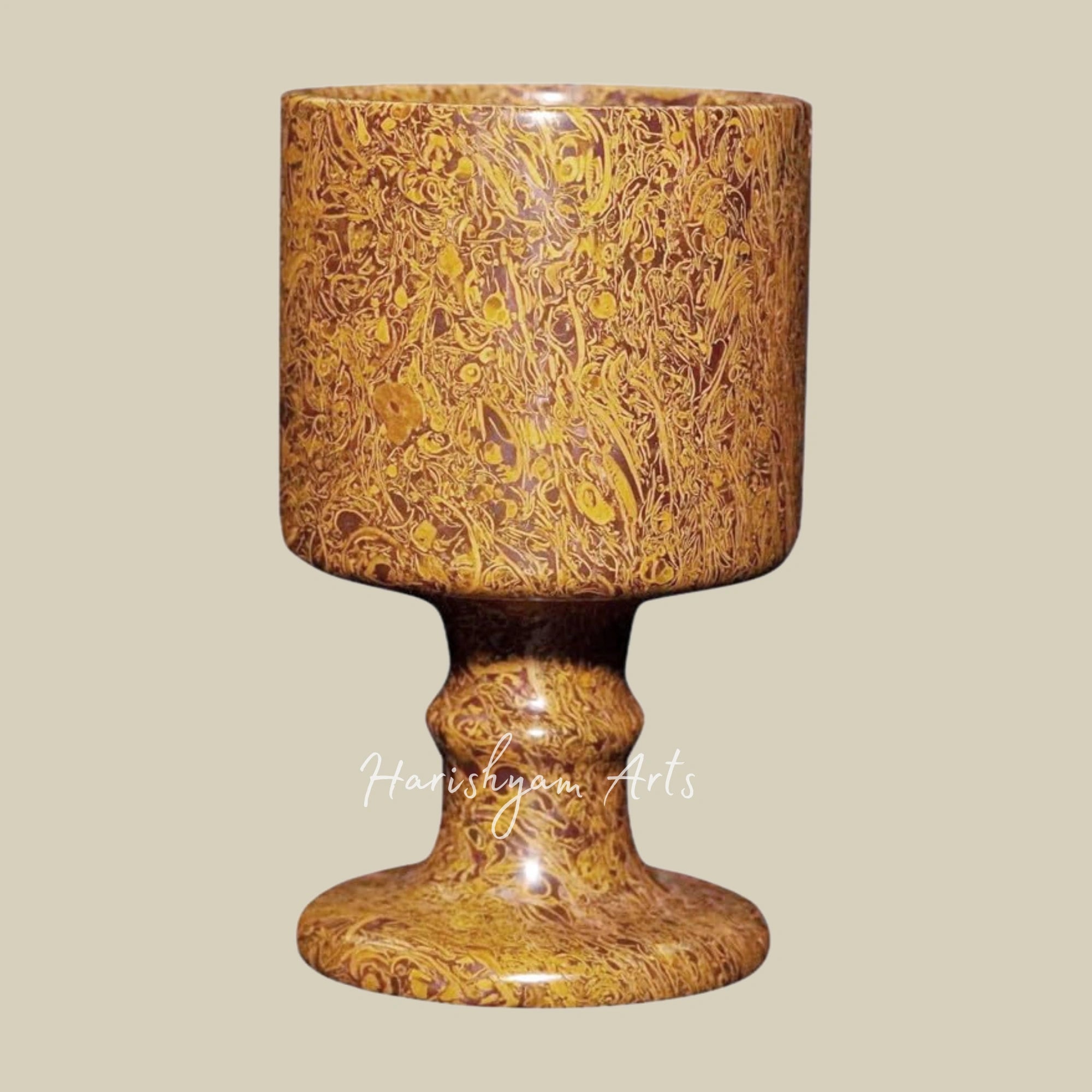 Elegant Habur Stone Stemware Collection Traditional Desert Rock Wine Serving Glass 300ml Single Piece