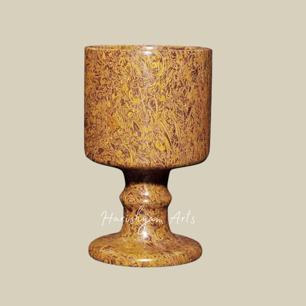 Elegant Habur Stone Stemware Collection Traditional Desert Rock Wine Serving Glass 300ml Single Piece