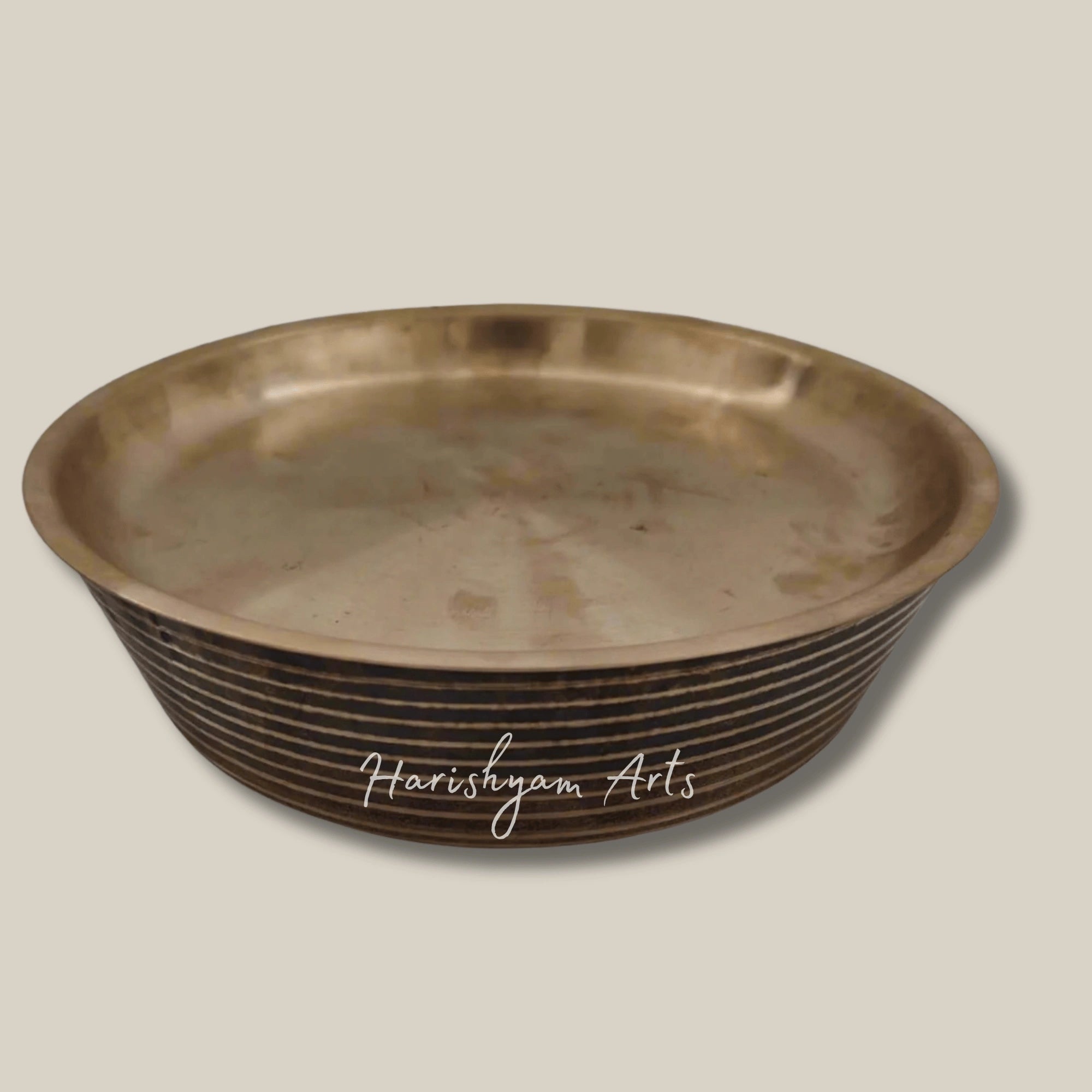 Elegant Kansa Serving Bowl with Lid for Traditional Dining