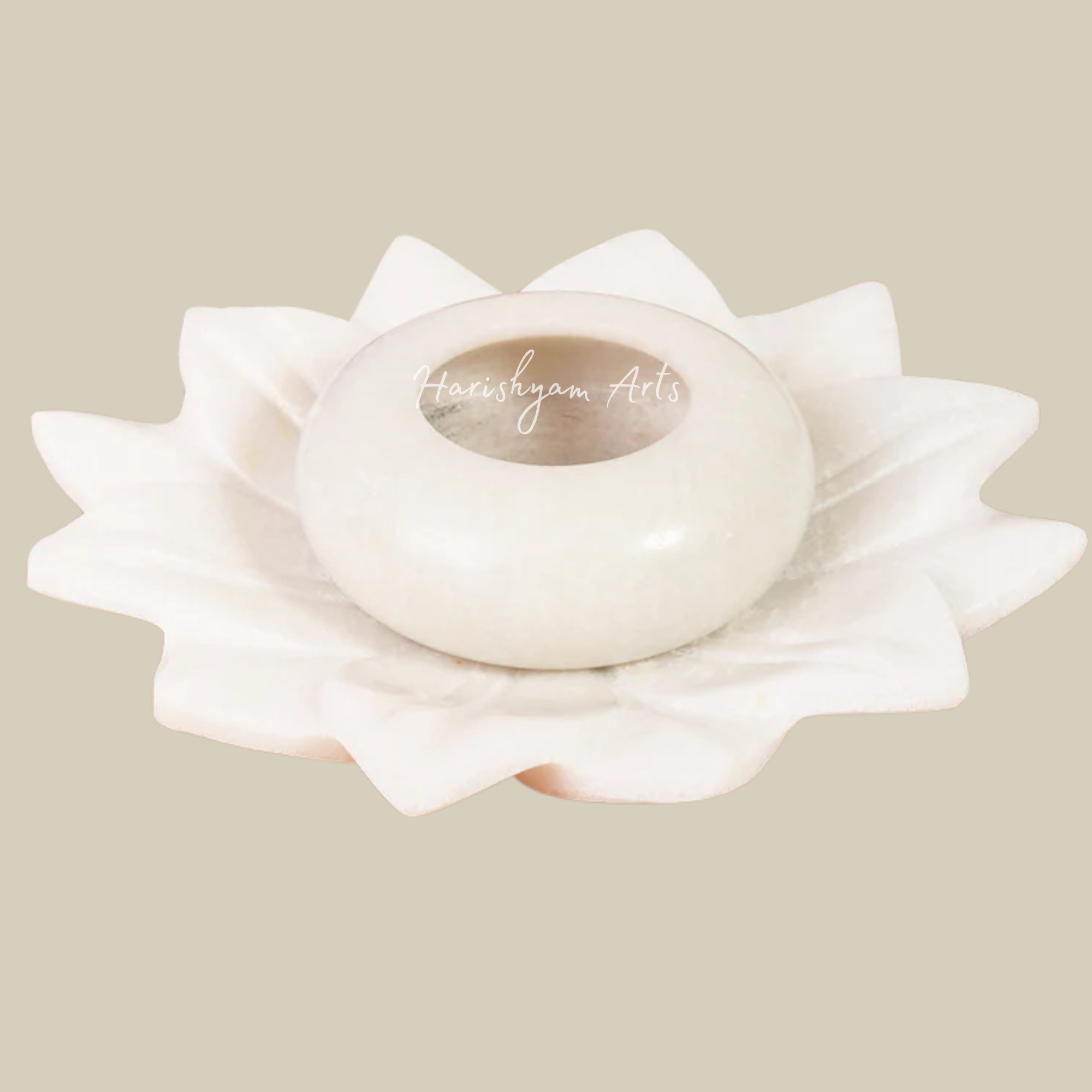 Elegant Marble Lotus Diya Online For Sale