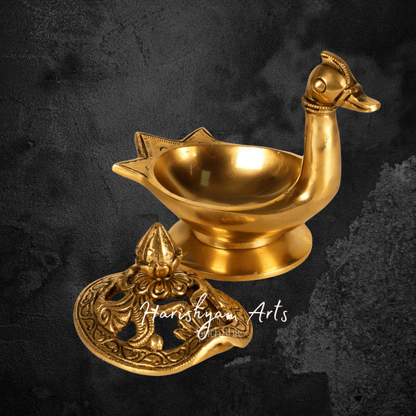 Elegant Swan Shape Brass Loban Dhoop Burner for Divine Vibes