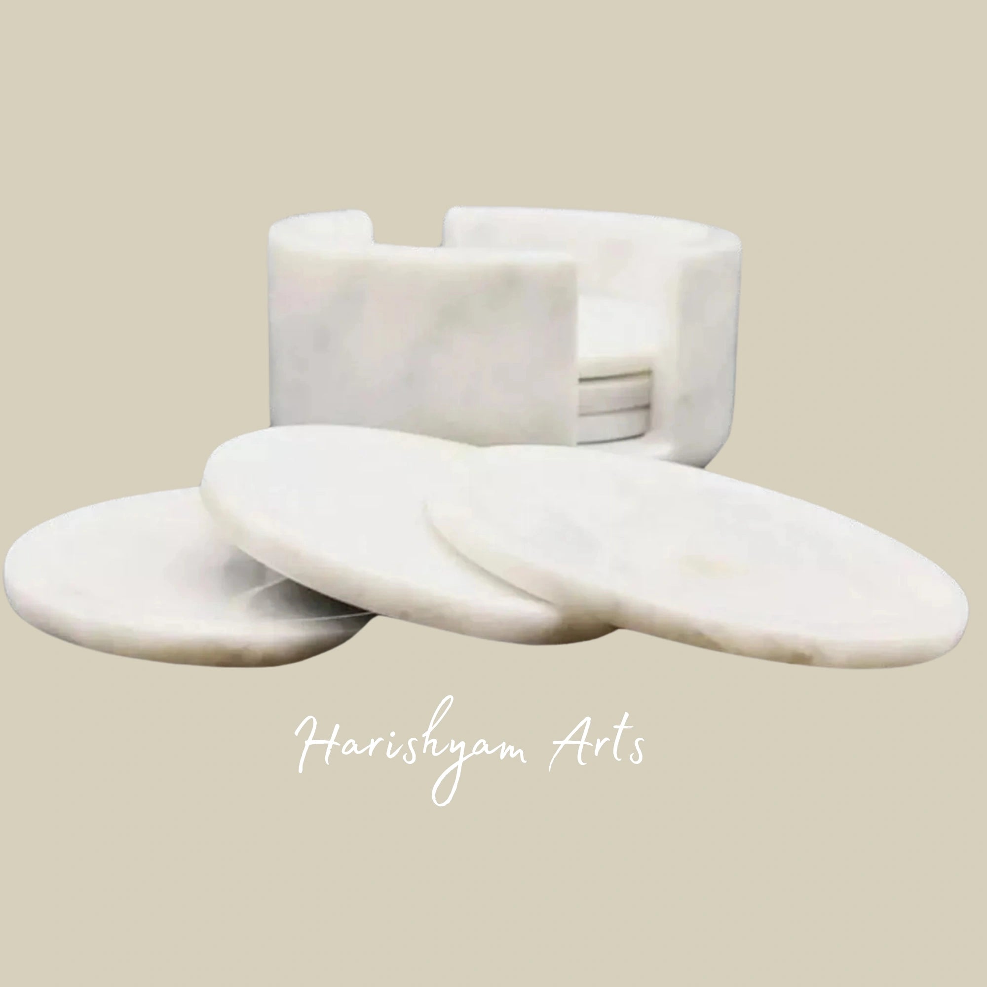 Elegant White Marble Coaster Set Premium Natural Stone Coasters for Beverages