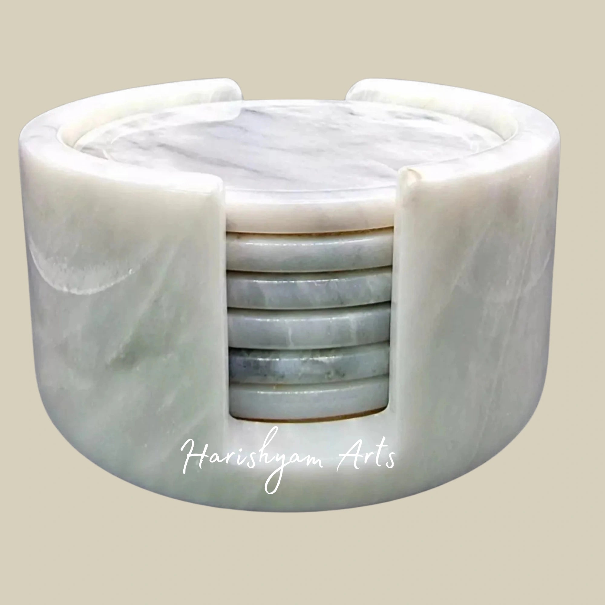 Elegant White Marble Coaster Set Premium Natural Stone Coasters for Beverages