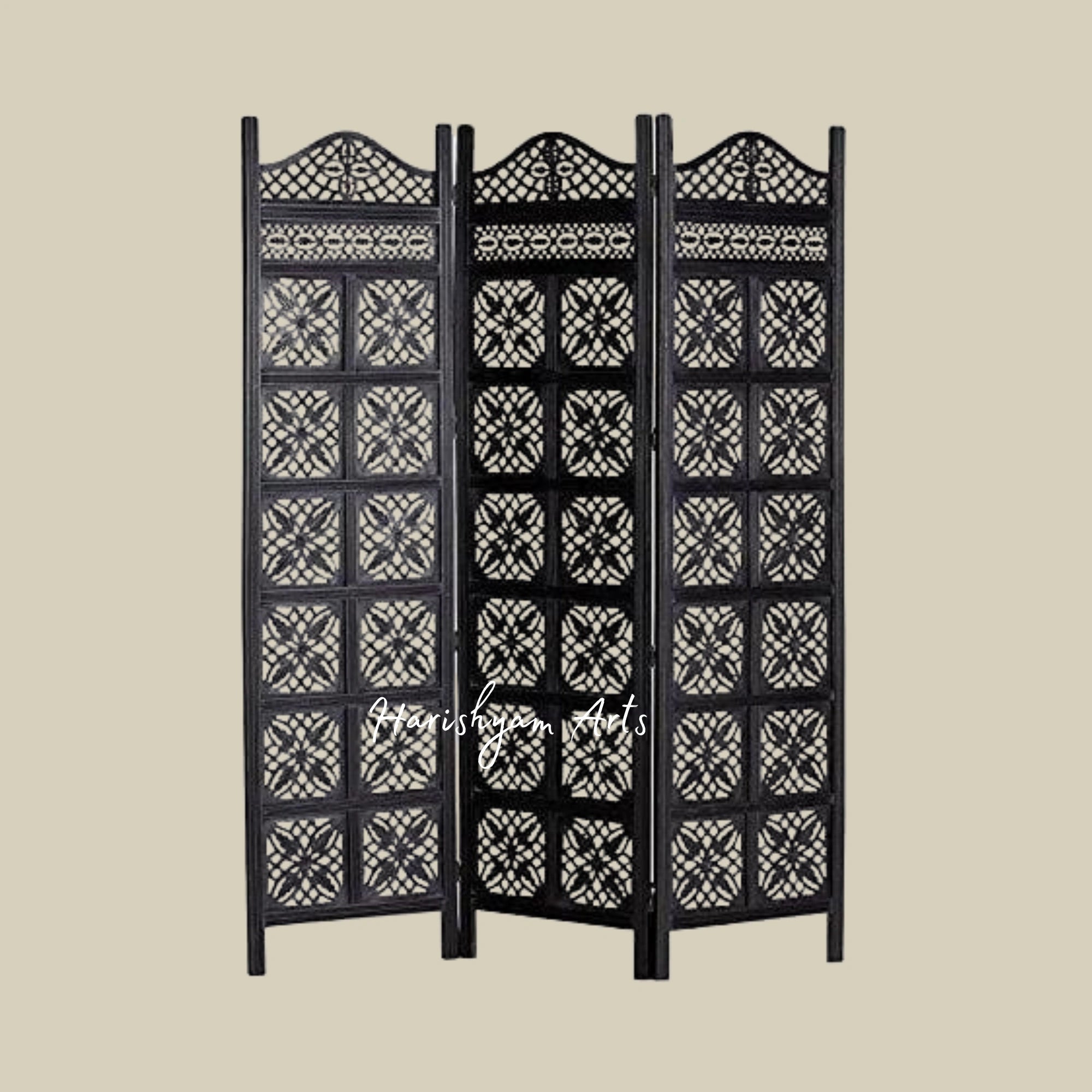 Ethnic Sheesham Wood 3 Partition with Handcrafted Details