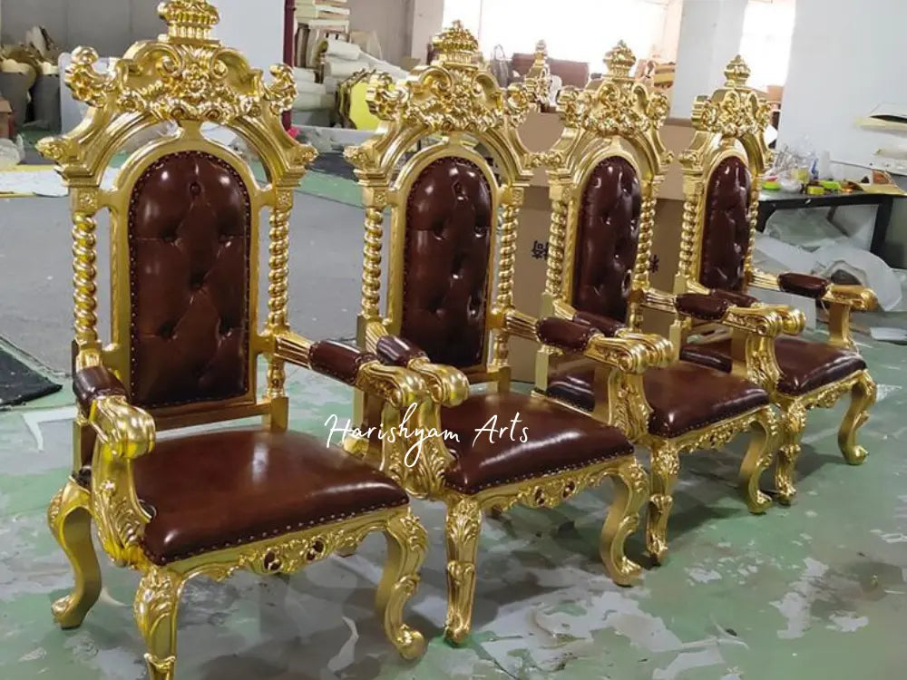 European Style Classic Carved Dining Set - 1 Table and 8 Chairs