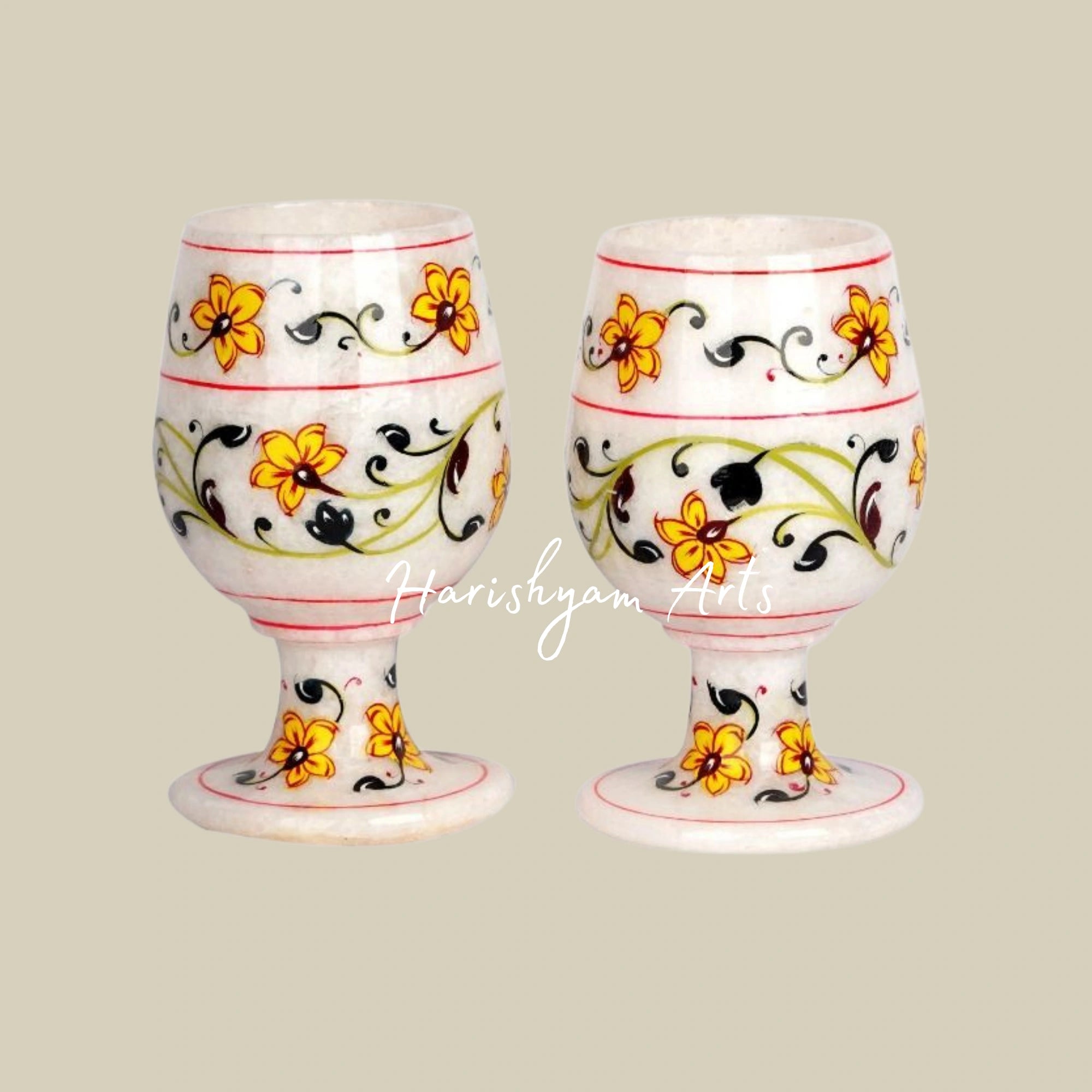 Exquisite Marble Goblet Set of 2 Perfect for Home and Gifting1