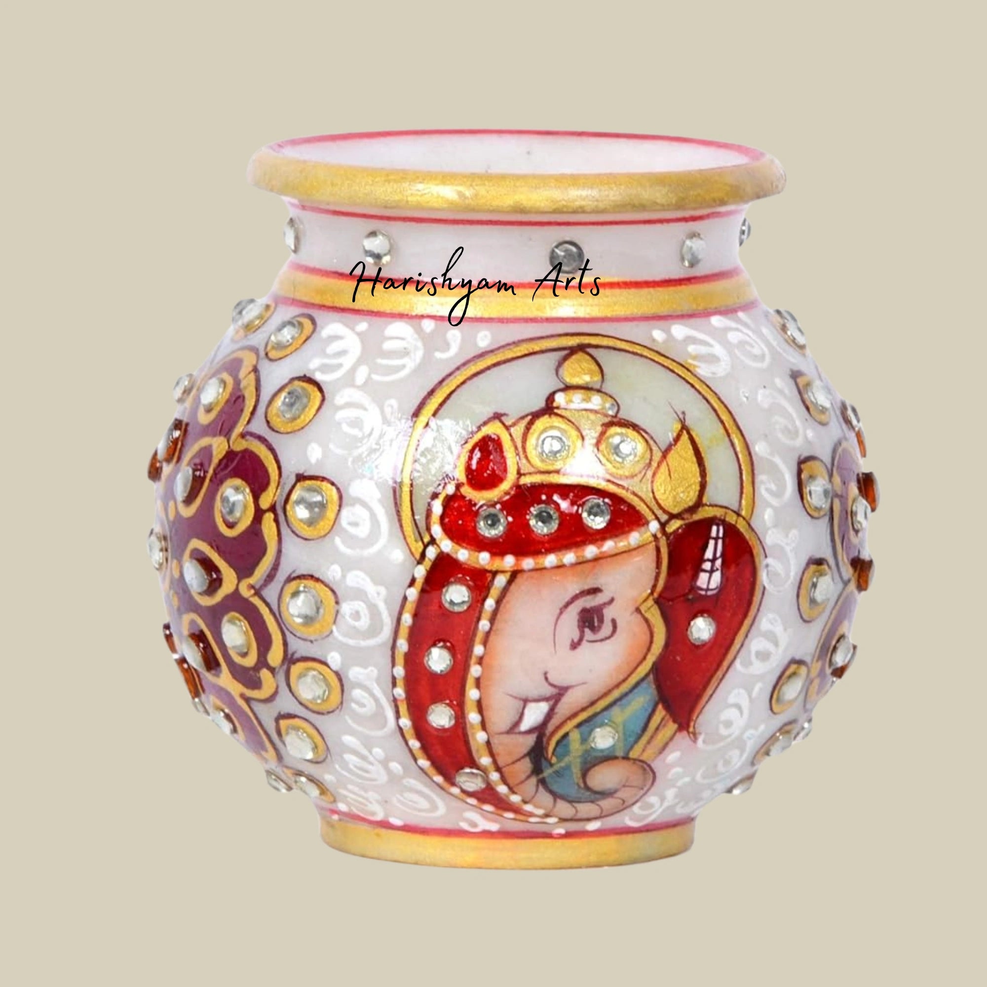 Exquisite Marble Handicraft Pot Collectible Home Ornament
